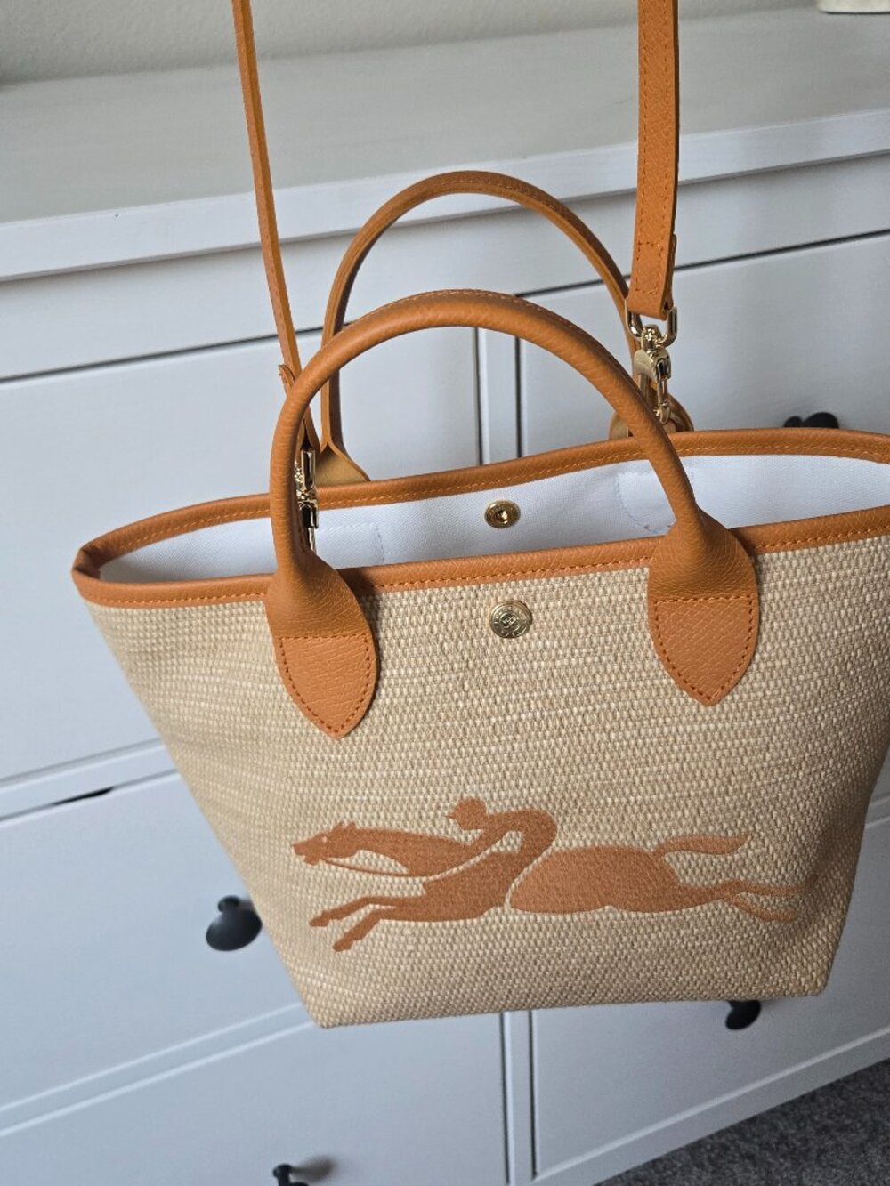 Le Panier Pliage Small Basket Bag, Orange - Picture 10 of 10